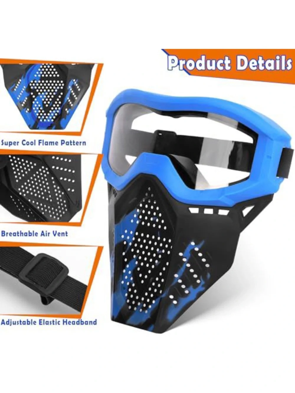Kids Tactical Mask Set - Blue, Red, Black, White (4 Pack)